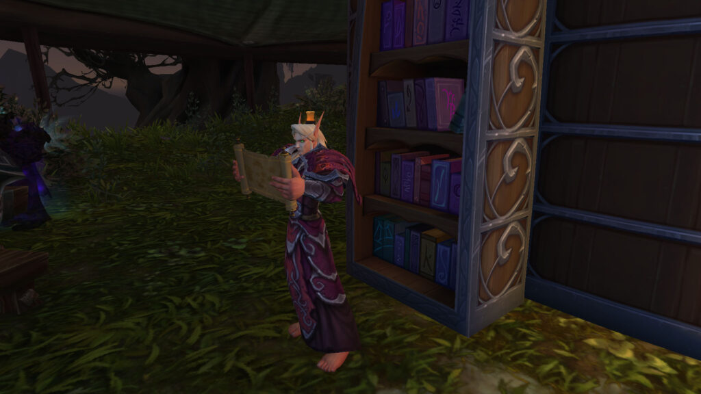 Blood Elf Reading a book
